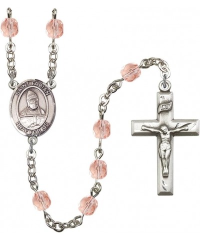 October Birth Month Prayer Bead Rosary with Patron Saint Centerpiece, 19 Inch Saint Fabian $58.84 Necklaces