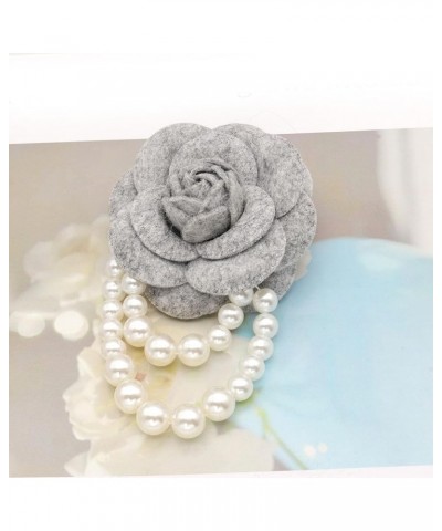 Elegant Camellia Flower Faux Pearl Brooch Pin,Bohemian Fabric Flower Brooch Pins Pearl Tassel for Women Teen Girls, Corsage W...