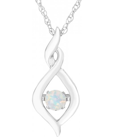 Brilliance in Motion Birthstone Dancing 3.5mm Gemstone Heart or Infinity Pendant with 18" Chain - Choice of .925 Sterling Sil...