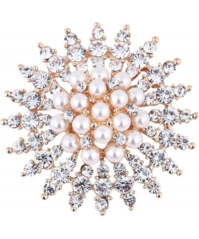 Snowflake Vintage Pearl Corsage Female Autumn and Winter Temperament Brooch Fashion Pearl Cactus Corsage Women's Suit Coat Br...