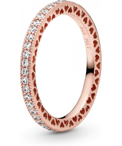 Halo Sparkle & Hearts Ring - Ring for Women - Layering or Stackable Ring - Gift for Her, With Gift Box Rose Gold $39.10 Others