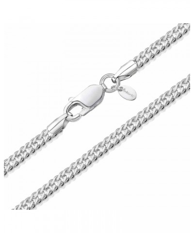 925 Sterling Silver 2 mm Rhombus Curb Chain Necklace 16" 18" 20" 22" in 16 inch / 40 cm $10.32 Necklaces