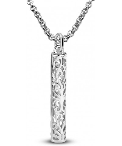 Women's Men's 925 Sterling Silver Necklace - Ethnic Style Openwork Cylinder Pendant Rolo Chain 18,20,22,24,26,28'' - Unisex S...