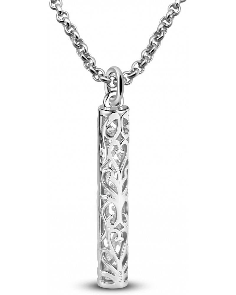 Women's Men's 925 Sterling Silver Necklace - Ethnic Style Openwork Cylinder Pendant Rolo Chain 18,20,22,24,26,28'' - Unisex S...