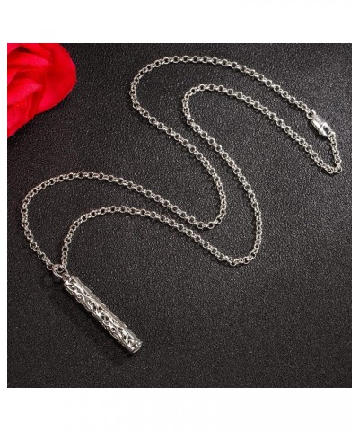 Women's Men's 925 Sterling Silver Necklace - Ethnic Style Openwork Cylinder Pendant Rolo Chain 18,20,22,24,26,28'' - Unisex S...