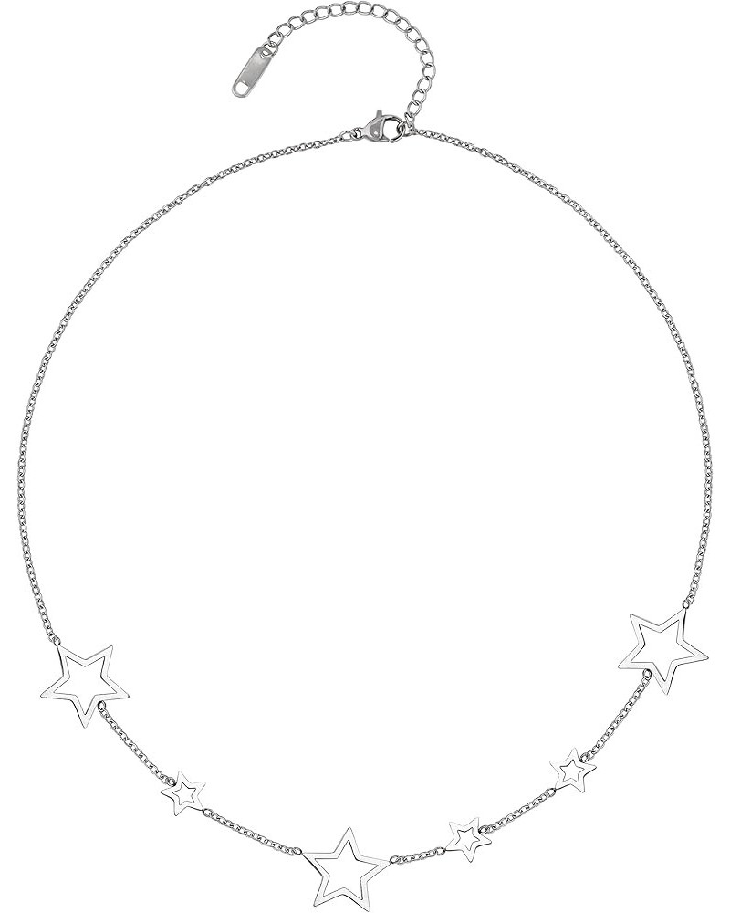 Y2k Silver Star Choker Necklace, Star Necklace Y2k, Y2k Necklaces, Star Jewelry, Christmas Jewelry Gift For Women 2 $7.79 Nec...