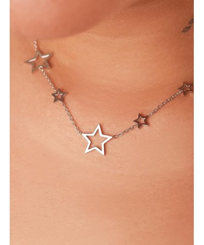 Y2k Silver Star Choker Necklace, Star Necklace Y2k, Y2k Necklaces, Star Jewelry, Christmas Jewelry Gift For Women 2 $7.79 Nec...