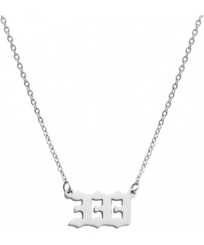 Stainless Steel Angel Number Necklace 666 222 333 444 777 888 111 555 999 Numerology Necklace for Women Girls Silver 333 $8.7...