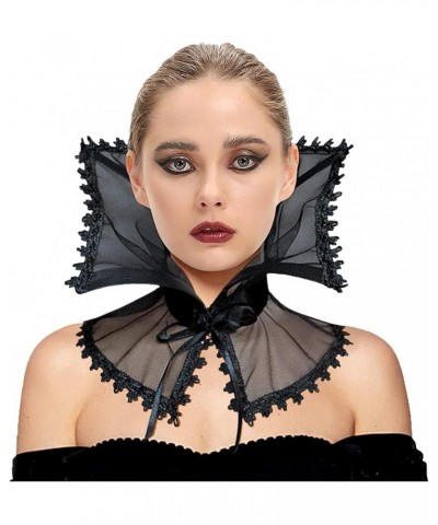 Gothic Victorian Neck Wrap Collar Mesh Boned Choker Renaissance Vampire Count Baroque Costume Halloween Accessories Black $13...