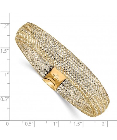 Solid 14k Yellow and White Gold Two Tone Mesh Stretch Bracelet $202.54 Bracelets