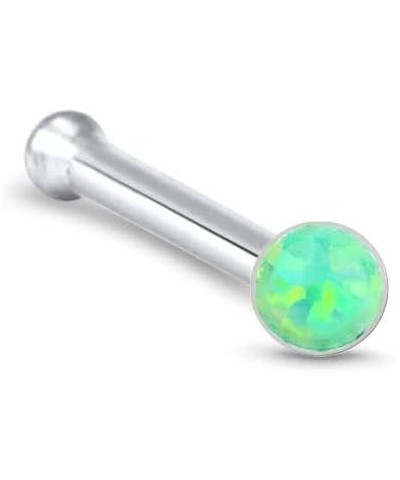 925 Sterling Silver Nose Bone Ring Choose Your Color 2mm Faux Opal 22G Green $9.68 Body Jewelry