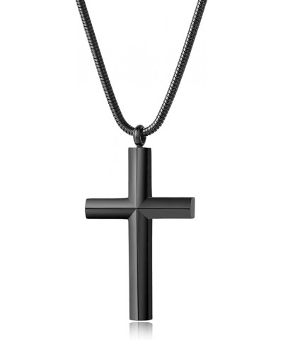 Simple Stainless Steel Cross Pendant Necklace Men Women, 20-24 Inch Twist Rope Chain Black Pendant + 24'' Snake Chain $11.18 ...