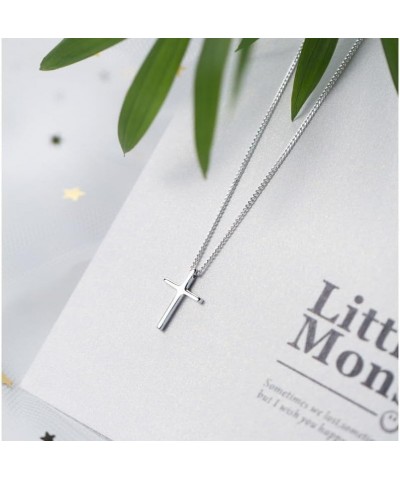 Minimalist Silver Cross Necklace For Women Simple Tiny 925 Sterling Silver Christian Cross Pendant For Teen Girls Jewelry Gif...