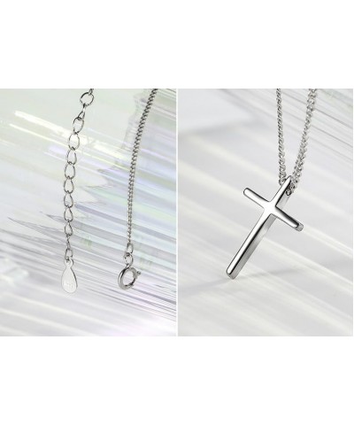 Minimalist Silver Cross Necklace For Women Simple Tiny 925 Sterling Silver Christian Cross Pendant For Teen Girls Jewelry Gif...