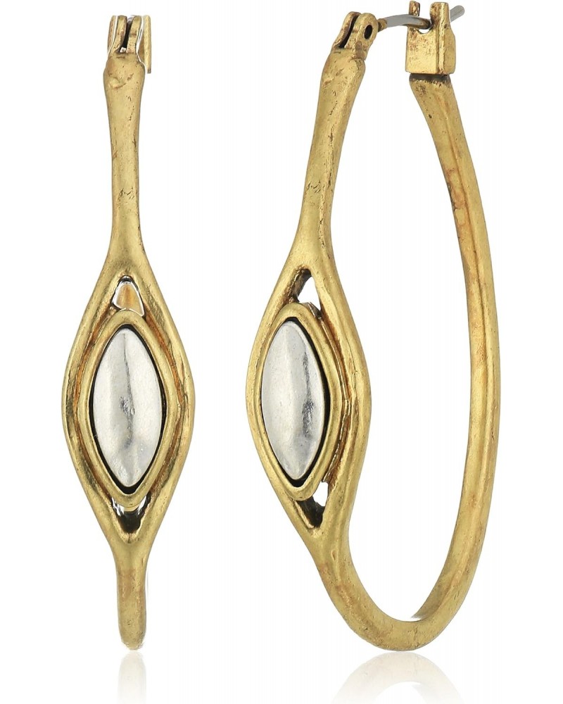 Two-Tone 1-1/2" Hoop Earrings $12.85 Earrings