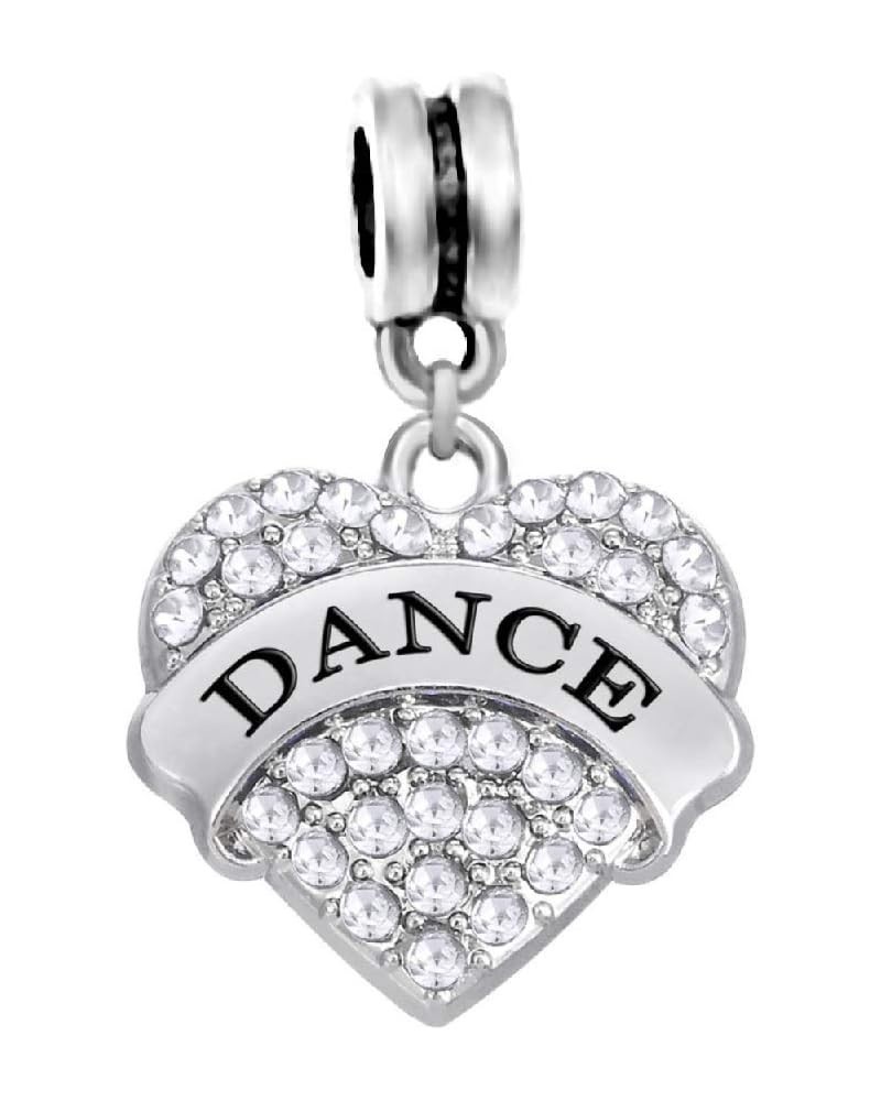 Dangle Dance Heart Charm with Crystals Dance $7.69 Bracelets