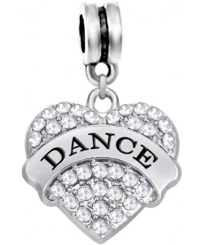 Dangle Dance Heart Charm with Crystals Dance $7.69 Bracelets