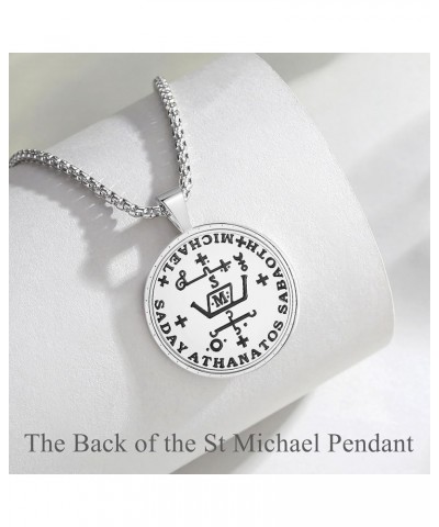 925 Sterling Silver St Michael/St Christopher/St Benedict/Virgin Mary/San Judas Tadeo/Good Shepherd Cross/Archangel Necklace ...