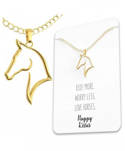 Horse Necklace - Elegant Horse Themed Jewelry for Girls 8-12 & Women - Charm with Message Card - Equestrian Gifts for "I Love...