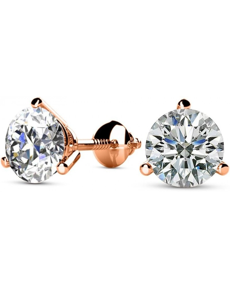 3/4-5 IGI Certified LAB-GROWN Round Cut Diamond Earrings 3 Prong Screw Back Luxury Collection (D-E COLOR, VS1-VS2 CLARITY) 1....