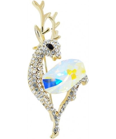 Brooches for Men Women Children Deer Brooch Pin Animal Shining Rhinestone Reindeer Badge $12.96 Brooches & Pins