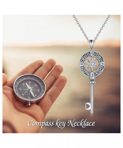 Compass Necklace Sterling Silver Celtic Knot Necklace Graduation Friendship Talisman Travel Necklace Inspirational Graduation...