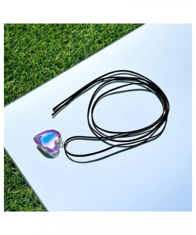 Trendy Puffy Heart Choker Necklace Big Heart Pendant Adjustable Velvet Chain Heart Necklaces Y2K Jewelry Accessories for Wome...