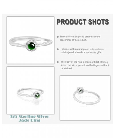 Rose Flower Jade Ring for Women 925 Sterling Silver Adjustable Open Genuine Jade Rings with Jewelry Box Size 5-10 B $20.29 Rings