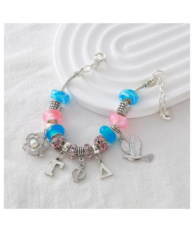 Greek Letters Gamma Phi Detla Sorority Bracelets Charm Beaded College Organization Sisterhood Gifts Jewelry For Her $11.52 Br...