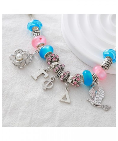 Greek Letters Gamma Phi Detla Sorority Bracelets Charm Beaded College Organization Sisterhood Gifts Jewelry For Her $11.52 Br...