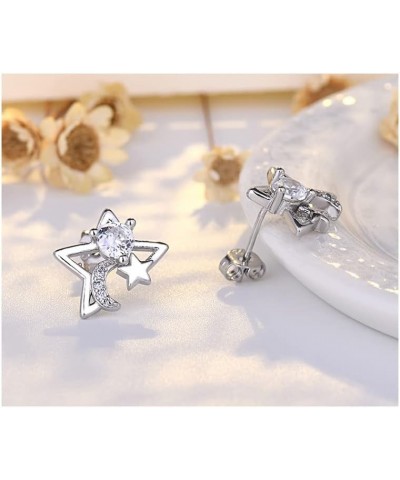 Earrings for Women Blue Butterfly Earrings Cubic Zirconia Stud Earrings 925 Sterling Silver Post F $6.93 Earrings