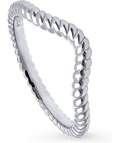 Sterling Silver Woven Wedding Rings Wishbone Curved Band for Women, Rhodium Plated Size 4-10 $25.43 Bracelets