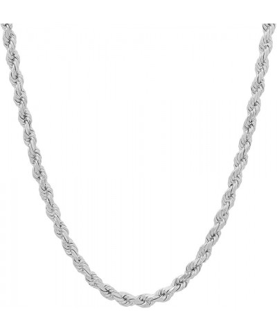 Unisex Sterling Silver 4MM Diamond-Cut Rope Chain Necklace 26 $35.10 Necklaces