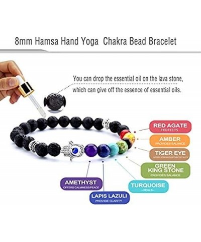 2Pcs Evil Eye Bracelets Hamsa Hand Fatima Beaded Charm Bracelets Blue Eye Stretch Amulet Protection Bracelet 6pcs style 1 $9....