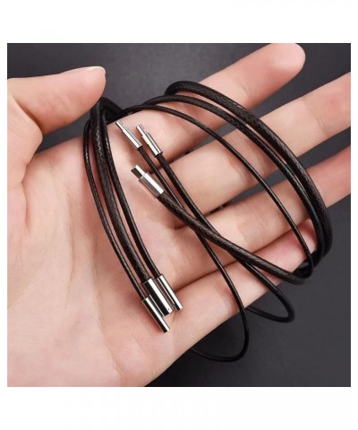 Leather Necklace Cord, 18inch-24inch Waterproof Rope Necklace for Men Women, 316L Stainless Steel Clasp, 2/3mm Width Leather ...