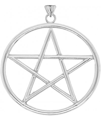 Certified 10k Gold Pentagram Star Pendant (Large) White Gold $99.75 Necklaces