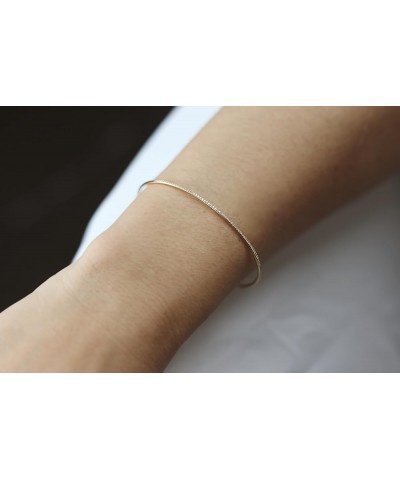 14K Gold Diamond Thin Bangle Cuff Bracelets for Women 14K Rose Gold $159.24 Bracelets