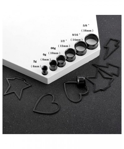 0g - 1"(8mm-25mm) Stainless Steel Heart Cool Snake Ear Piercing Ear Tunnels Gauges Plugs Stretcher Expander Body Jewelry 2PCS...