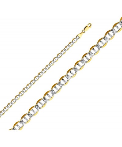 14K Solid Gold Flat Mariner Chains (Select Options) 7.5 Inches White And Yellow Gold $43.26 Necklaces