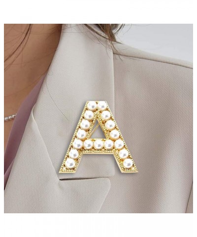 Elegant Women Faux Pearl Beaded Uppercase Letter Brooch Pin Suit Lapel Badge Creative Gift E $3.91 Brooches & Pins