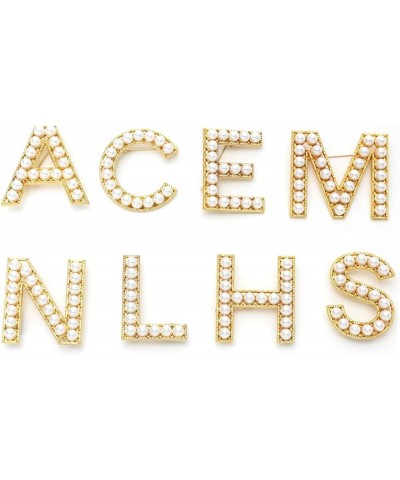 Elegant Women Faux Pearl Beaded Uppercase Letter Brooch Pin Suit Lapel Badge Creative Gift E $3.91 Brooches & Pins