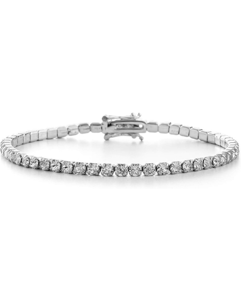 7.25 Inch Tennis Bracelet for Women made with Faceted Crystals White $15.84 Bracelets