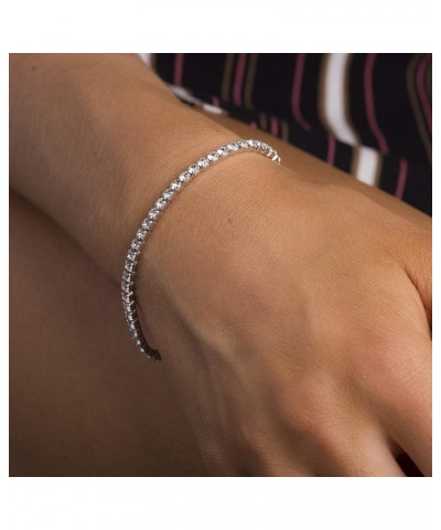 7.25 Inch Tennis Bracelet for Women made with Faceted Crystals White $15.84 Bracelets