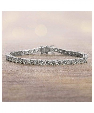 7.25 Inch Tennis Bracelet for Women made with Faceted Crystals White $15.84 Bracelets