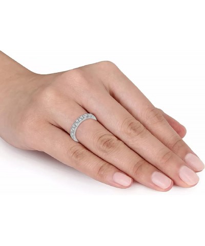 1/2 CTW Diamond Anniversary Ring set in 925 Sterling Silver 8 $45.11 Rings