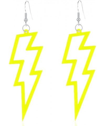 Multicolor Acrylic Exaggerated Light Weight Party Women Lightning Bolt Dangle Earrings Accessories Jewelry Neon Accessories 8...