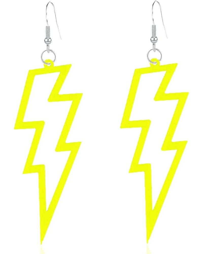 Multicolor Acrylic Exaggerated Light Weight Party Women Lightning Bolt Dangle Earrings Accessories Jewelry Neon Accessories 8...