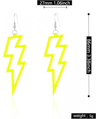 Multicolor Acrylic Exaggerated Light Weight Party Women Lightning Bolt Dangle Earrings Accessories Jewelry Neon Accessories 8...