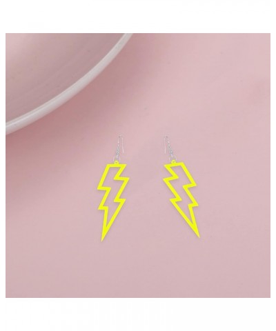 Multicolor Acrylic Exaggerated Light Weight Party Women Lightning Bolt Dangle Earrings Accessories Jewelry Neon Accessories 8...