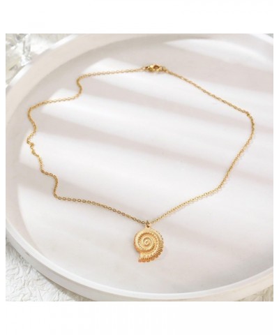 Shell Necklace Stainless Steel Seashell Conch Necklace for Women Girls Big $6.04 Necklaces